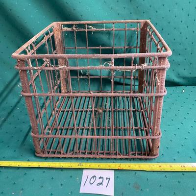 Vintage Metal Milk Crate