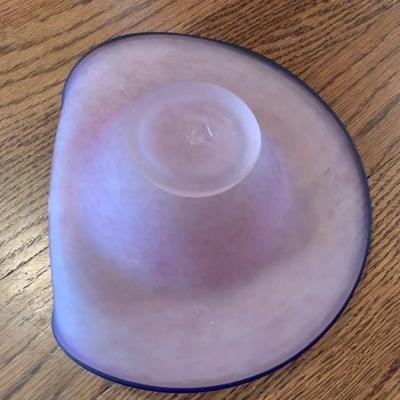 Murano pink art glass centerpiece bowl