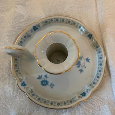 Vintage Haviland Limoges porcelain gold trimmed candle holder