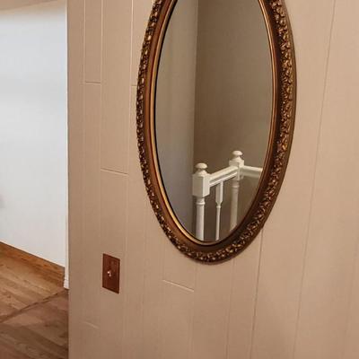 Mirror with gold frame