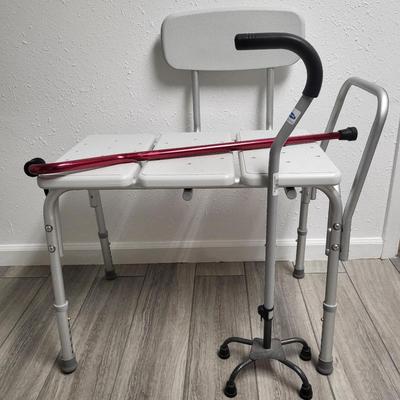 Medical Lot includes plastic seat and 2 canes