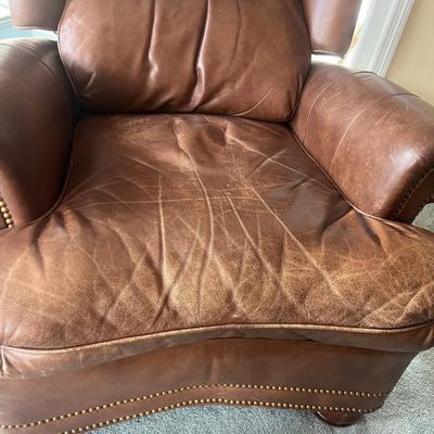 Hancock & Moore Reclining Leather Chair & Ottoman (BD-MG)
