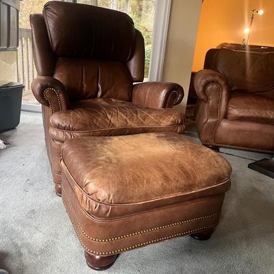 Hancock & Moore Reclining Leather Chair & Ottoman (BD-MG)