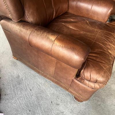 Hancock & Moore Reclining Leather Chair & Ottoman (BD-MG)
