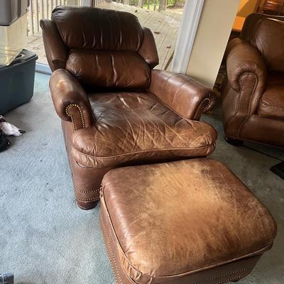 Hancock & Moore Reclining Leather Chair & Ottoman (BD-MG)