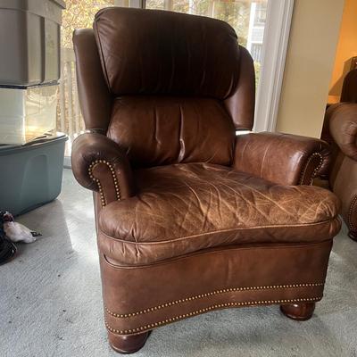 Hancock & Moore Reclining Leather Chair & Ottoman (BD-MG)