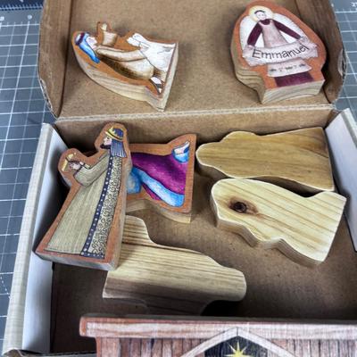 2 Small Nativity Sets; 1 Resin and 1 Wood. 