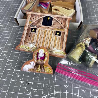 2 Small Nativity Sets; 1 Resin and 1 Wood. 