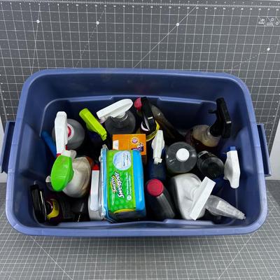 Big Tub of Cleaning Products