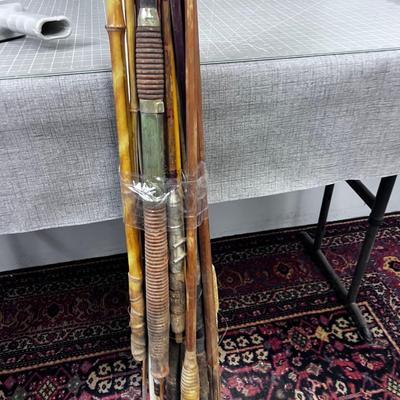 Large Lot Of Vintage Fishing Poles, MOSTLY  BAMBOO
