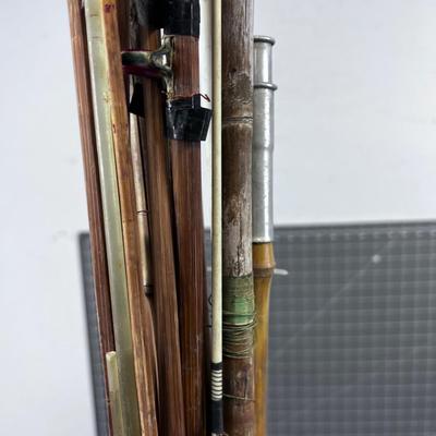 Large Lot Of Vintage Fishing Poles, MOSTLY  BAMBOO