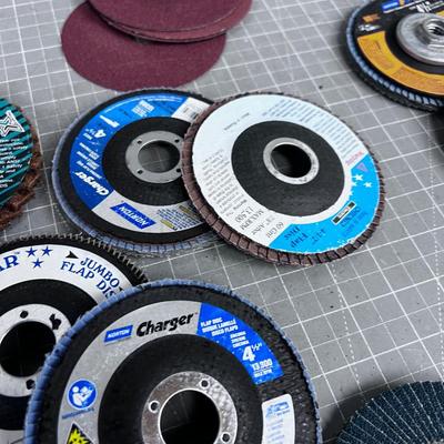 Pile of Sanding Flap Wheels and Discs