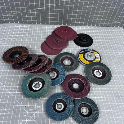 Pile of Sanding Flap Wheels and Discs