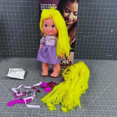 Pretty Cut & Grow Doll with Yellow Yarn Hair