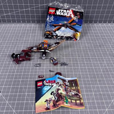 2 Small Lego Sets; X wing Fights & Lego Movie Land Set