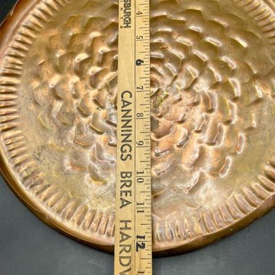 Glass Cake Dome On Metal Platter 12” Wide