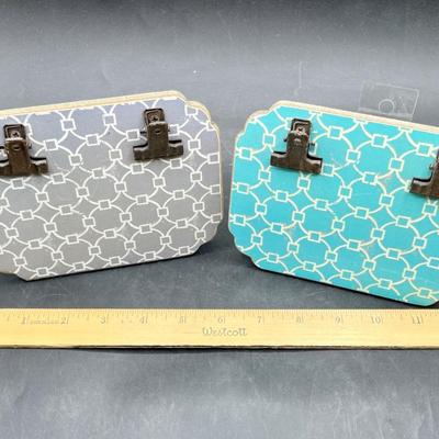 2 small clip on sign display stands