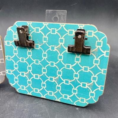 2 small clip on sign display stands