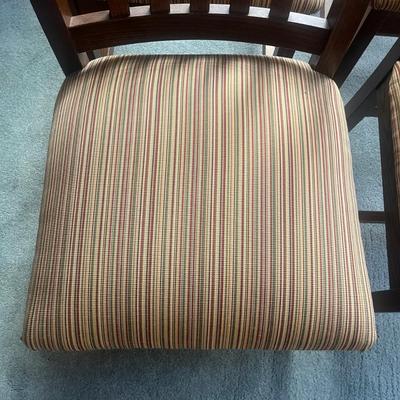 Four Mastercraft Solid Wood Chairs With Padded & Upholstered Seats (BD-MG)