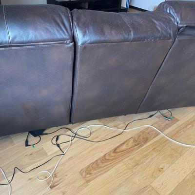 Chocolate brown power reclining couch