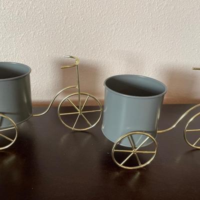 Gold bike planters
