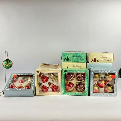 678 Large Lot of Christmas By Krebs Hand Decorated Glass Ornaments