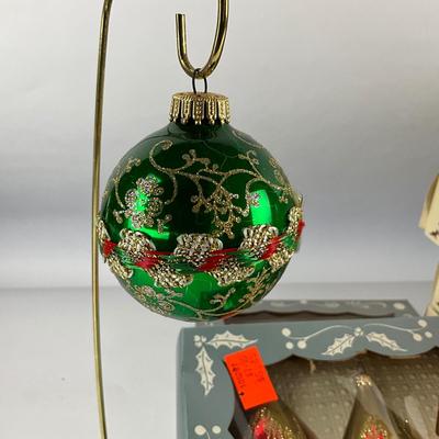 678 Large Lot of Christmas By Krebs Hand Decorated Glass Ornaments