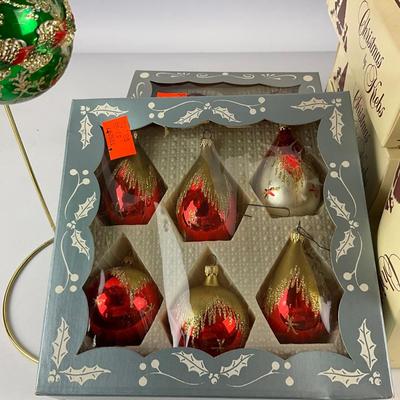 678 Large Lot of Christmas By Krebs Hand Decorated Glass Ornaments