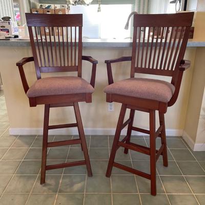 Pair of Cushioned Swivel Barstools (DR-SS)