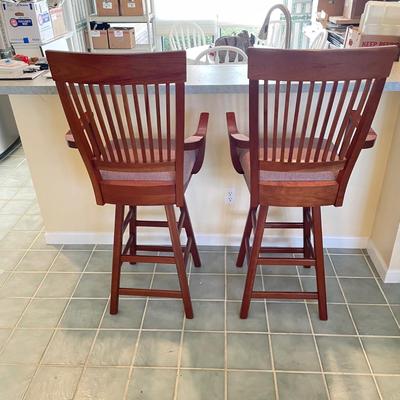 Pair of Cushioned Swivel Barstools (DR-SS)