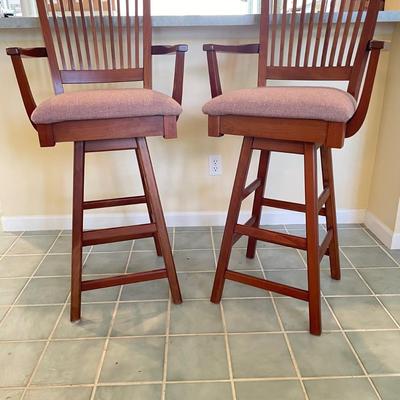 Pair of Cushioned Swivel Barstools (DR-SS)