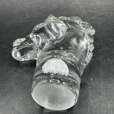 Vintage Heisey Large Horse Head Crystal Stopper