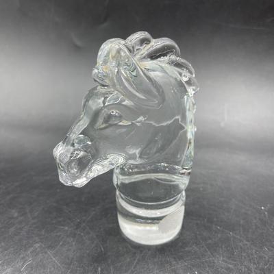 Vintage Heisey Large Horse Head Crystal Stopper