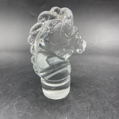 Vintage Heisey Large Horse Head Crystal Stopper