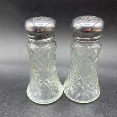Vintage Pressed Glass Salt and Pepper Shakers