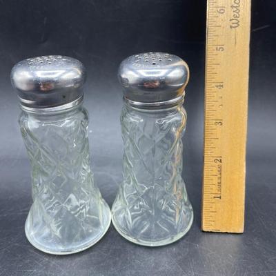 Vintage Pressed Glass Salt and Pepper Shakers