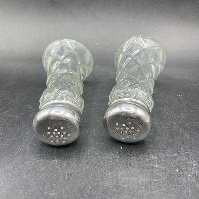 Vintage Pressed Glass Salt and Pepper Shakers