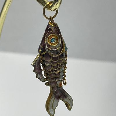 Vintage Articulated Enamel Fish Pendant