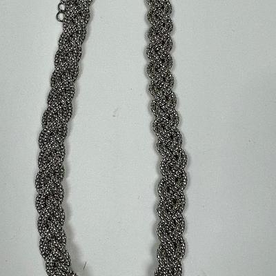 Silver-tone Braided Necklace
