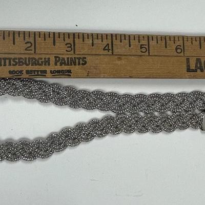 Silver-tone Braided Necklace