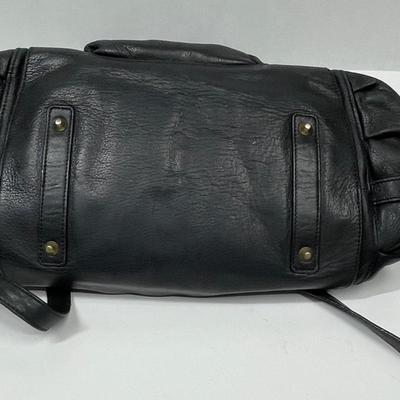 Black Leather Arturo Purse Shoulder Bag with handles for carrying