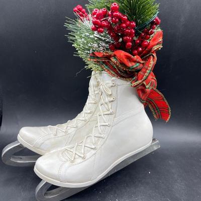 Ice Skates Planter Decor