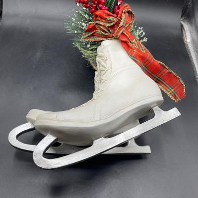 Ice Skates Planter Decor