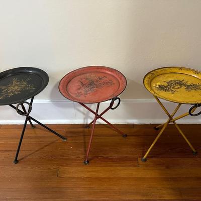 Mid-Century Italian Metal Folding Side Tables