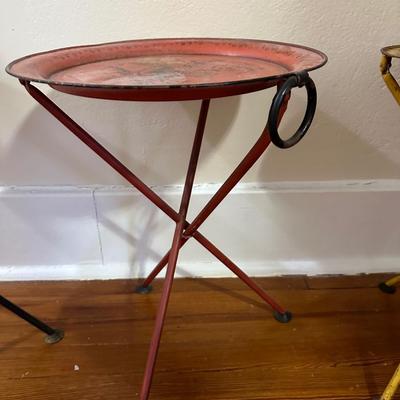 Mid-Century Italian Metal Folding Side Tables