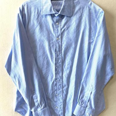 Emporio Armani light blue long sleeve button up shirt. 100% cotton 17-1/2 44