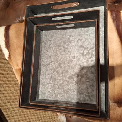 3 Shagreen Serving Trays