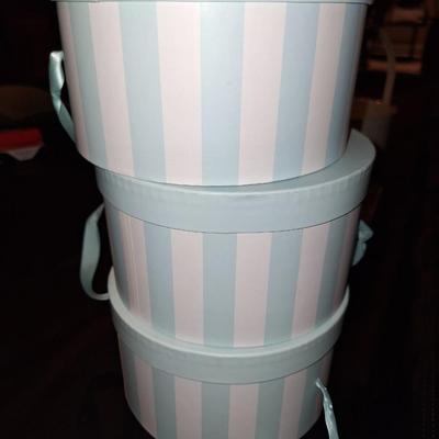 4 Teal & White Baskets