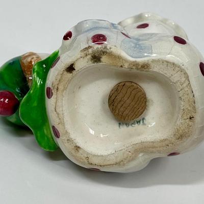 Vintage Ceramic Clown and Drum Salt and Pepper Shakers