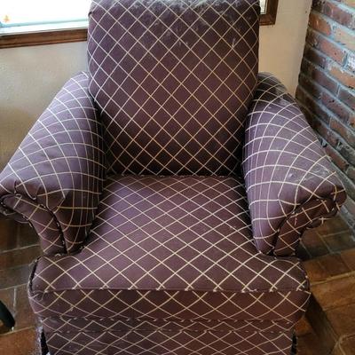 Plum chair and ottoman